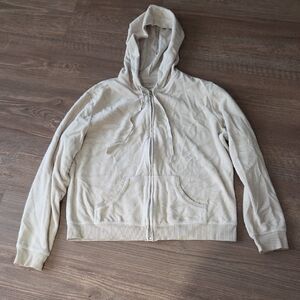 Cream Hooded Zip-Up Jacket